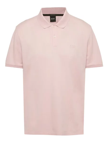 Поло тениска Boss бродирана розово