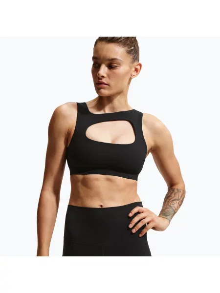 Спортен сутиен Nike Zenvy Light-Support Lightly Lined black/cold gray черно