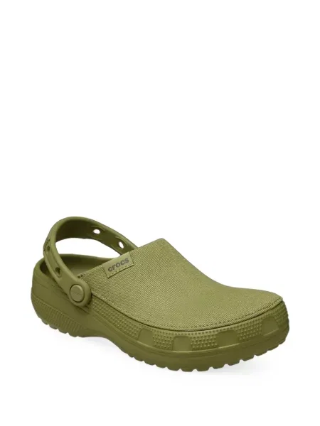 Saboți Crocs slingback din canvas verde