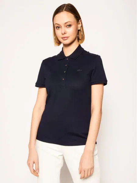 Футболка Lacoste з коміром синій