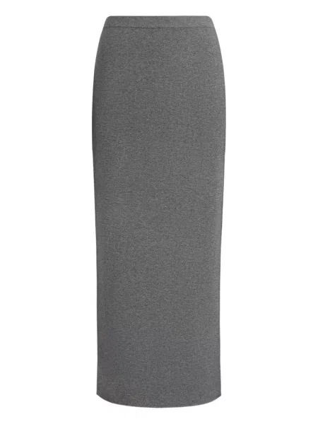 Fustă midi 12 Storeez tricotate până la genunchi gri