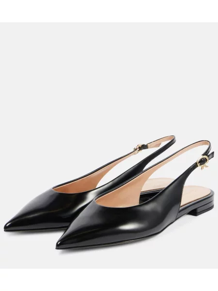 Balerini Gianvito Rossi din piele slingback negru