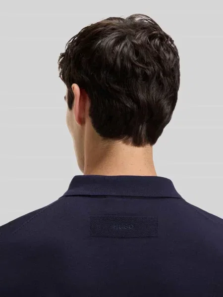 Koszulka polo o kroju slim fit z mieszanki Hugo granatowe