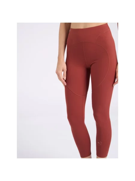 Legginsy Adidas By Stella Mccartney skórzane czerwone