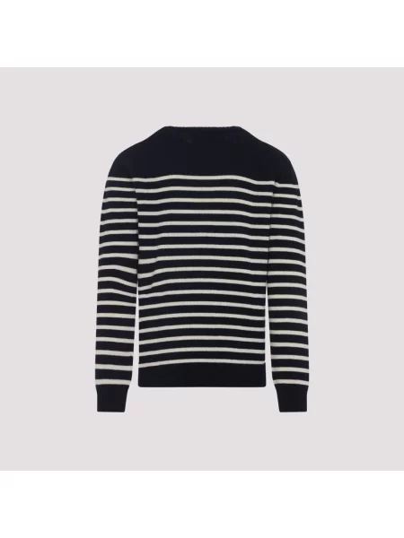 Lniany sweter Valentino Garavani niebieski