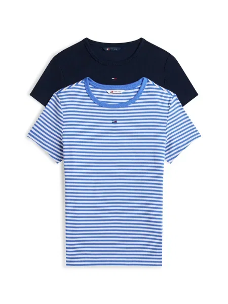 Tommy Jeans Tricou ESSENTIAL bleumarin / albastru regal alb