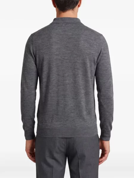Μάλλινο polo John Smedley γκρι