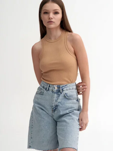 Футболки і поло Estro бавовна/еластан бежевий