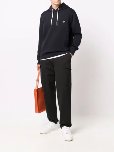 Hanorac cu glugă Emporio Armani albastru