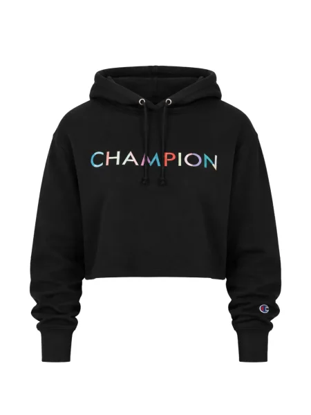 Decupat hanorac cu glugă Champion negru