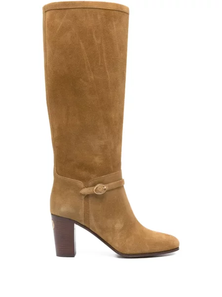 Botine Valentino Garavani din piele de căprioară cu cataramă