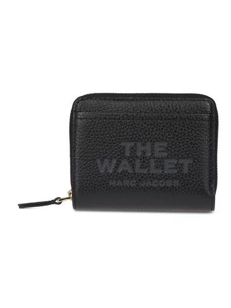 Portfel Marc Jacobs skórzany z magnetycznym zapięciem czarny