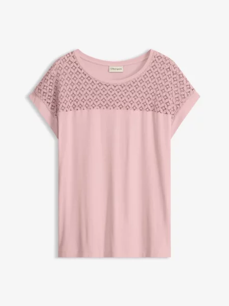 T-shirt z miękkiej mieszanki różowa