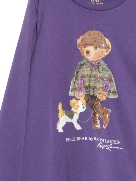 Koszulka polo dziecięca Polo Ralph Lauren fioletowa