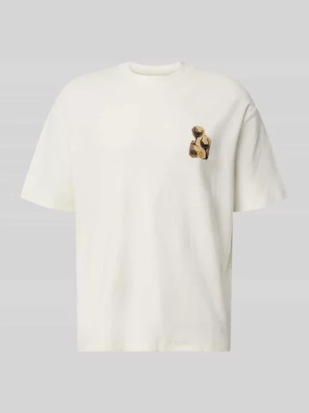 HUGO T-Shirt Detzi Kremowy biała