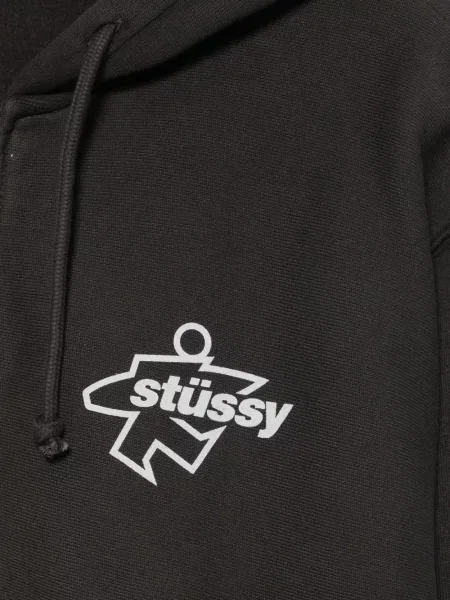 Hanorac cu glugă Stüssy cu imagine gri