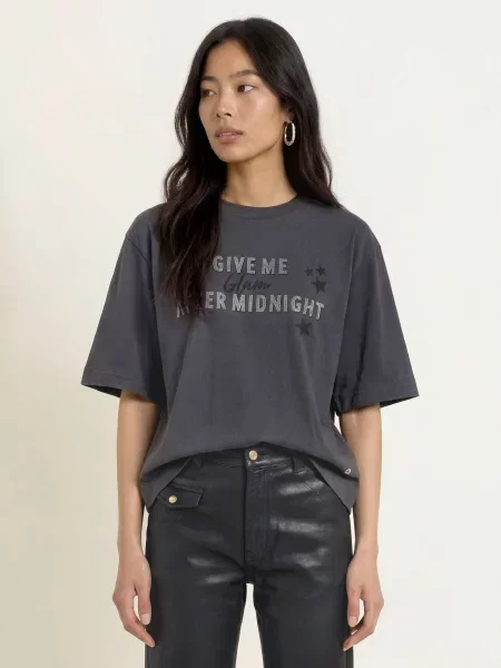 Mos Mosh T-Shirt Mmguinn Z Kamyczkami Ozdobnymi grau szara
