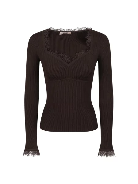 Sweter Twinset brązowy