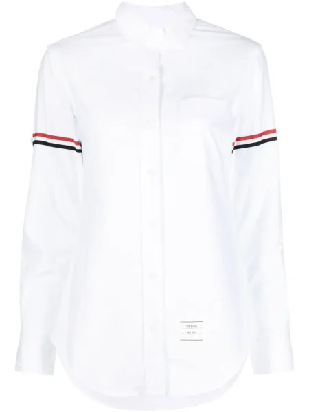 Cămașă Thom Browne clasică din țesătură twill alb