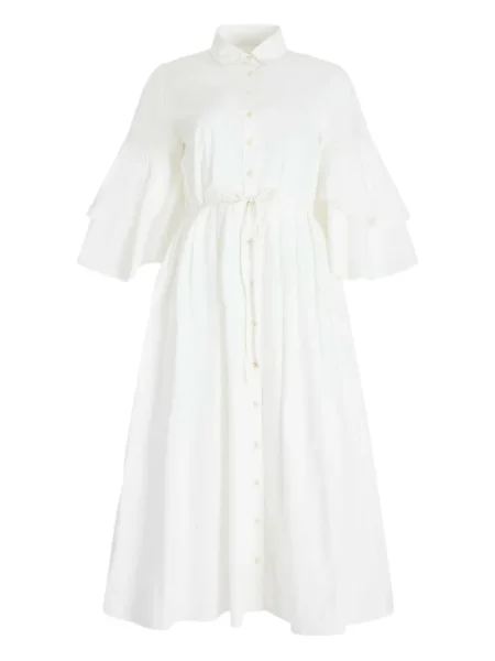 Rochie tip cămașă Rosie Assoulin până la genunchi de costum alb