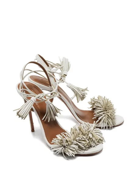 Сандали Aquazzura с ресни бяло