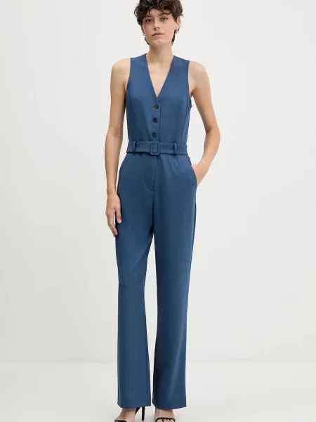 Sisley salopetă cu decolteu in v albastru