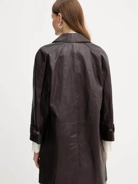 Weekend Max Mara palton de piele CAMINO maro