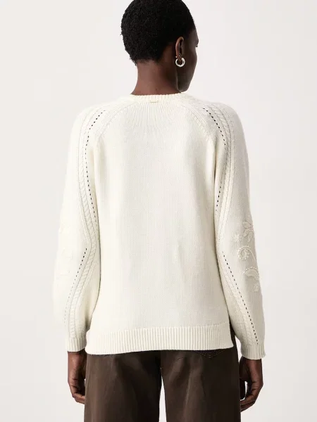 Twinset sweter z wełną beżowy