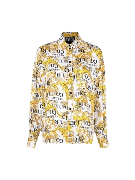 Wielobarwność koszula Versace Jeans Couture z długim rękawem biała