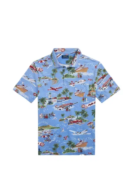 Scurt cămașă Polo Ralph Lauren cu cordon tricotate albastru