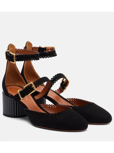 Pantofi cu toc Zimmermann din piele de căprioară negru