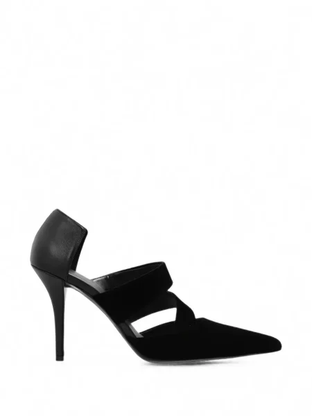 Pantofi cu toc Balmain cu bretele negru