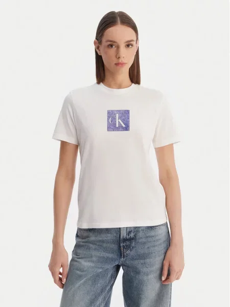Calvin Klein Jeans Majica modra bela