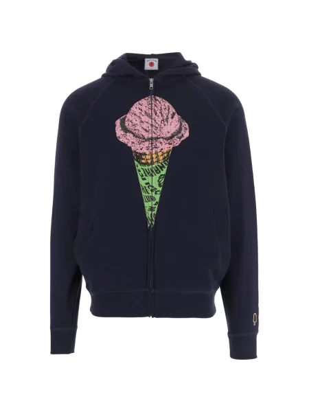 Hanorac cu glugă Icecream cu imagine albastru