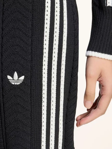 Adidas Originals Pletené Kalhoty Sst Wide Leg S Galonovými Pruhy černá bílá
