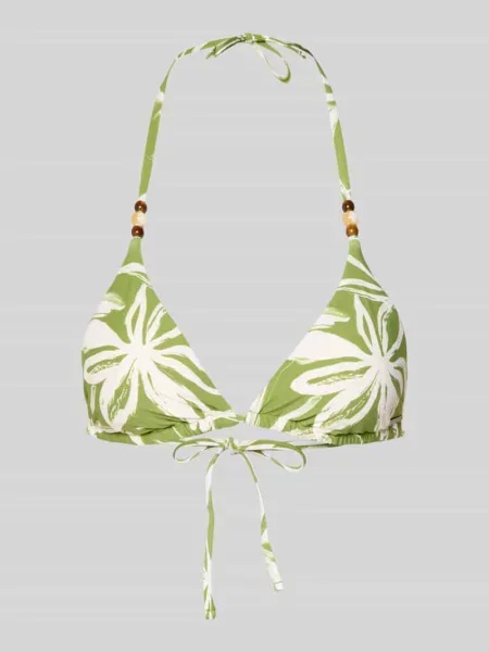 Góra od bikini z wiązaniem na szyi model ABSTRACT FLORAL STRAPPY' Marc O'polo zielone