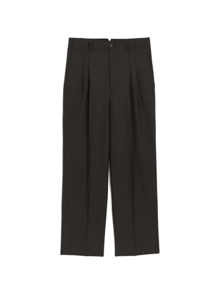 Pantaloni Ami Paris de lână cu dungi gri