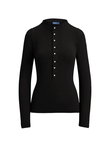 Dzianinowa haftowana koszulka Polo Ralph Lauren prążkowana zielona