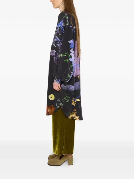 Cămașă Anntian cu model floral cu imagine negru