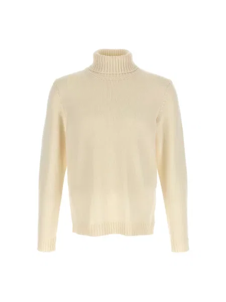 Sweter z golfem Zanone wełniany biały