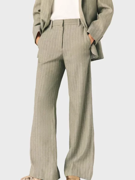 У смужку лляні штани Maje