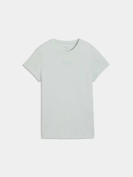 Футболка PUMA Ess Script Tee комбінований верх зелений