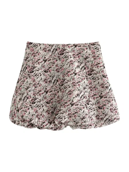 Lindex Fustă Lana grej / verde deschis / portocaliu somon negru