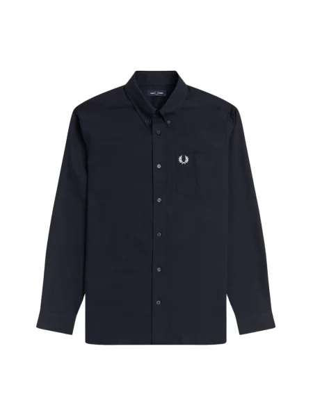 Koszula Fred Perry klasyczna z twillu z kołnierzem niebieska