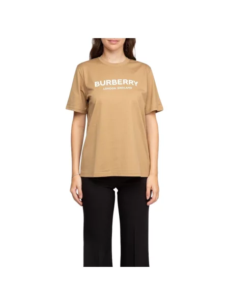 Koszulka Burberry z logo beżowa
