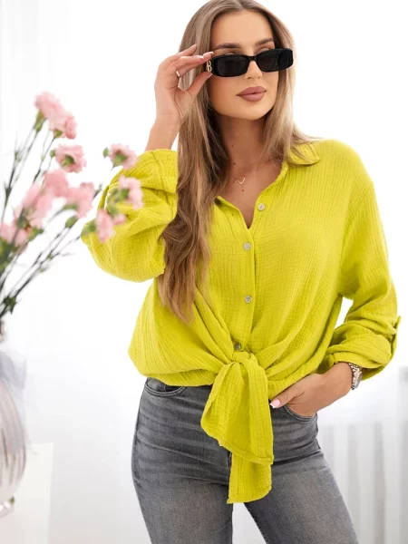 Cămașă Kesi Włoski din muselină galben