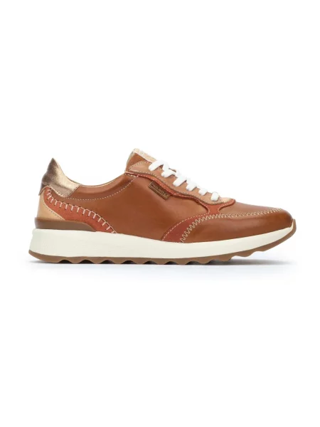 Sneakersy Pikolinos sznurowane skórzane brązowe