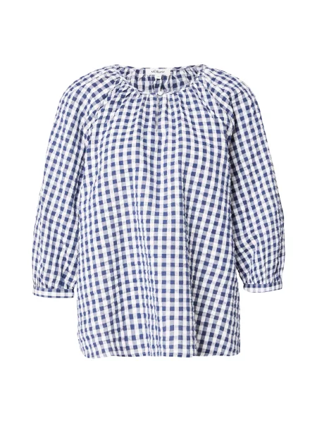 S.Oliver Bluză albastru închis alb