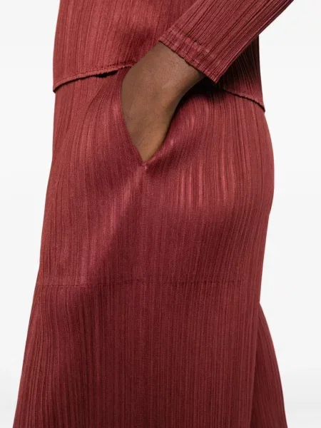 Pantaloni Pleats Please Issey Miyake plisate maro