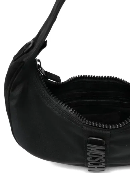 Geantă Moschino din piele de căprioară negru